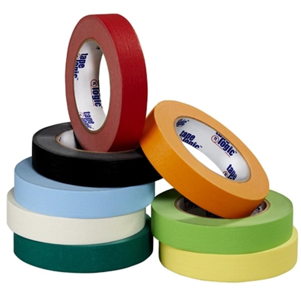 Box Partners Masking Tape, 1/4 in W x 60 yd L, 4.9 mil Thick, Red, 144 PK T931003R - main